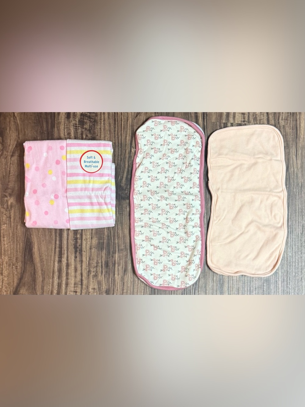Burp Cloth and Swaddle Blanket Bundle Baby Girls Infants